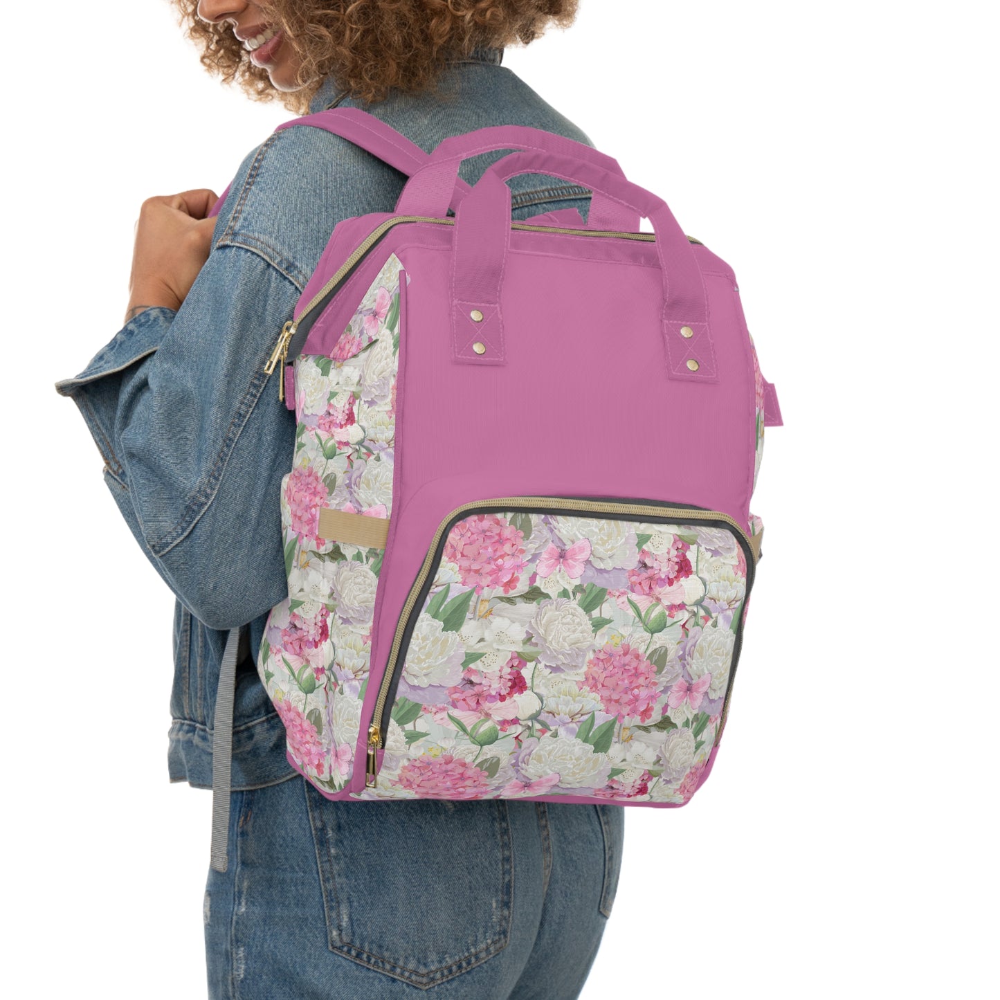 Peony Flowers Multifunctional Backpack