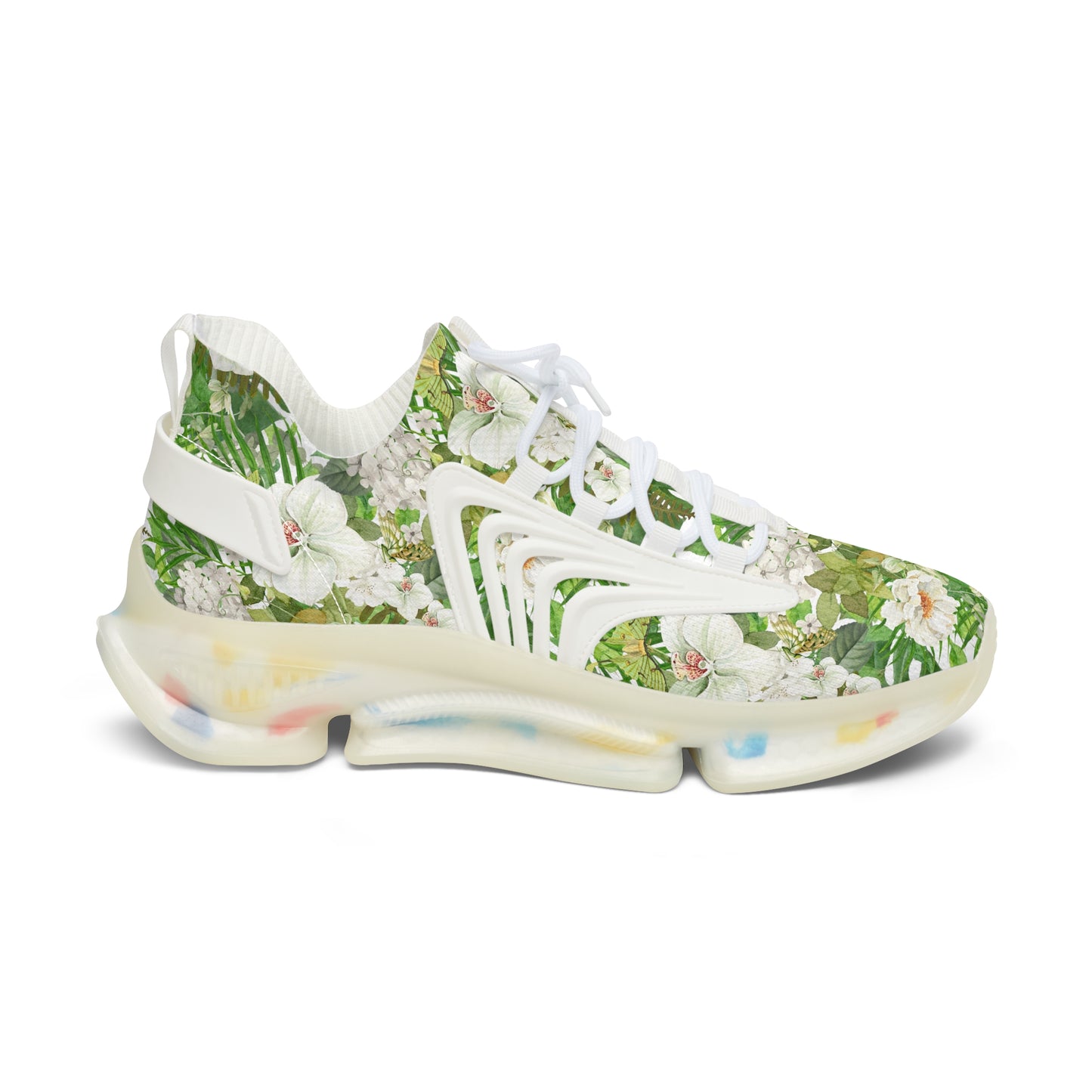 Women's Mesh Sneakers | White Phalaenopsis