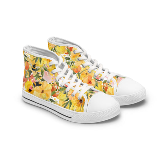Yellow Cosmos | Women's High Top Sneakers