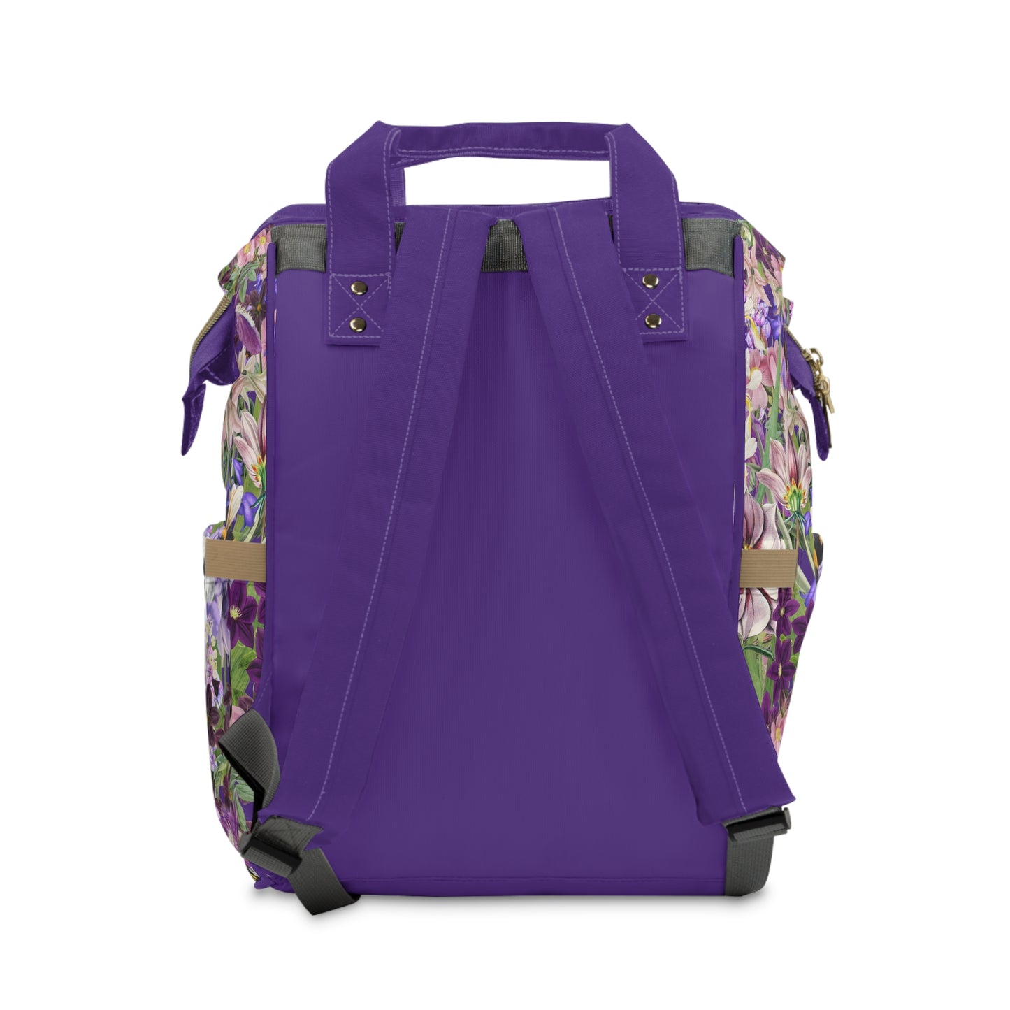 Purple Iris Floral Design Multifunctional Backpack