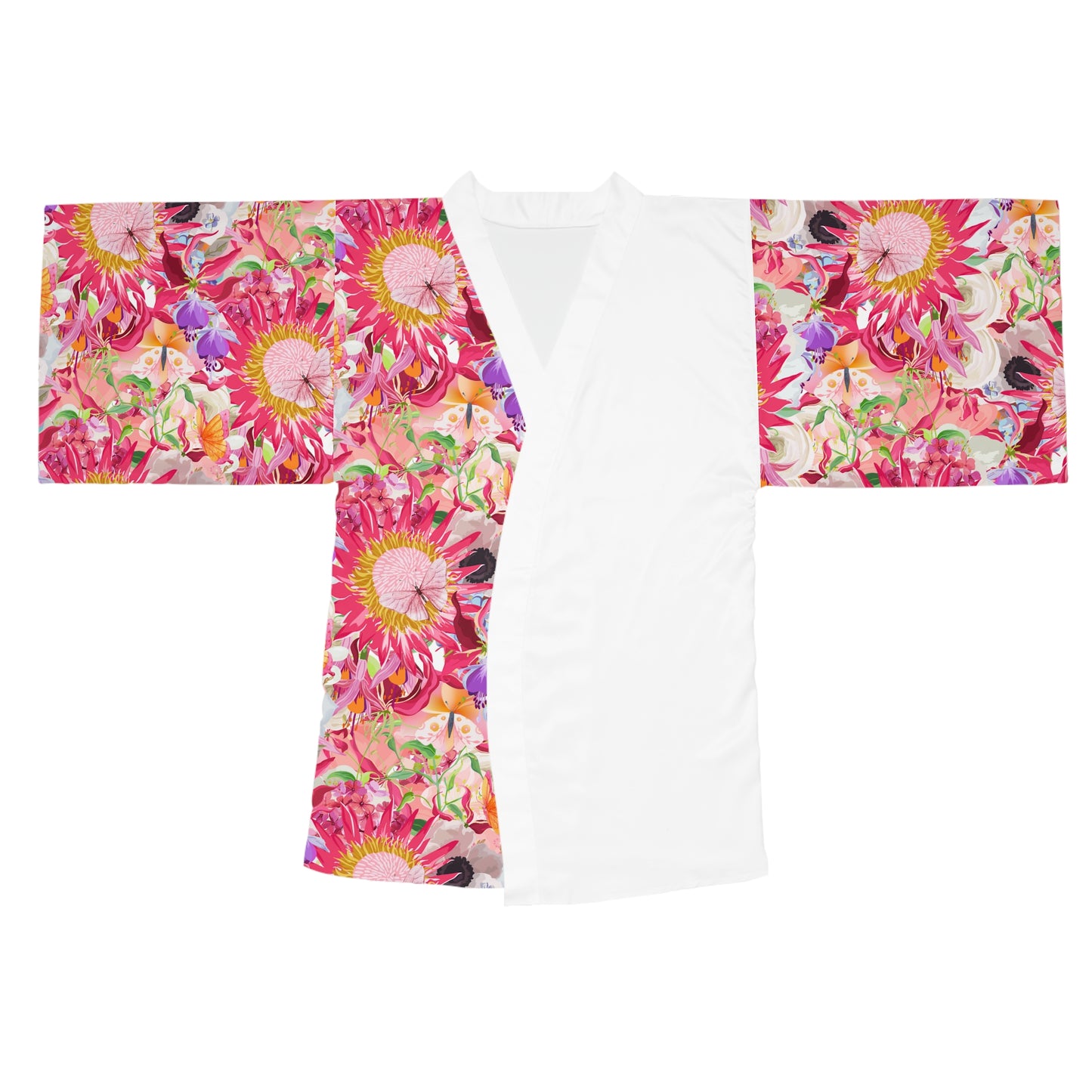 King Protea Flower Print Long Sleeve Kimono Robe (AOP)