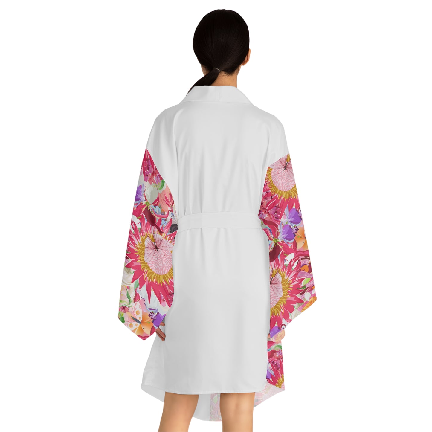 King Protea Flower Print Long Sleeve Kimono Robe (AOP)