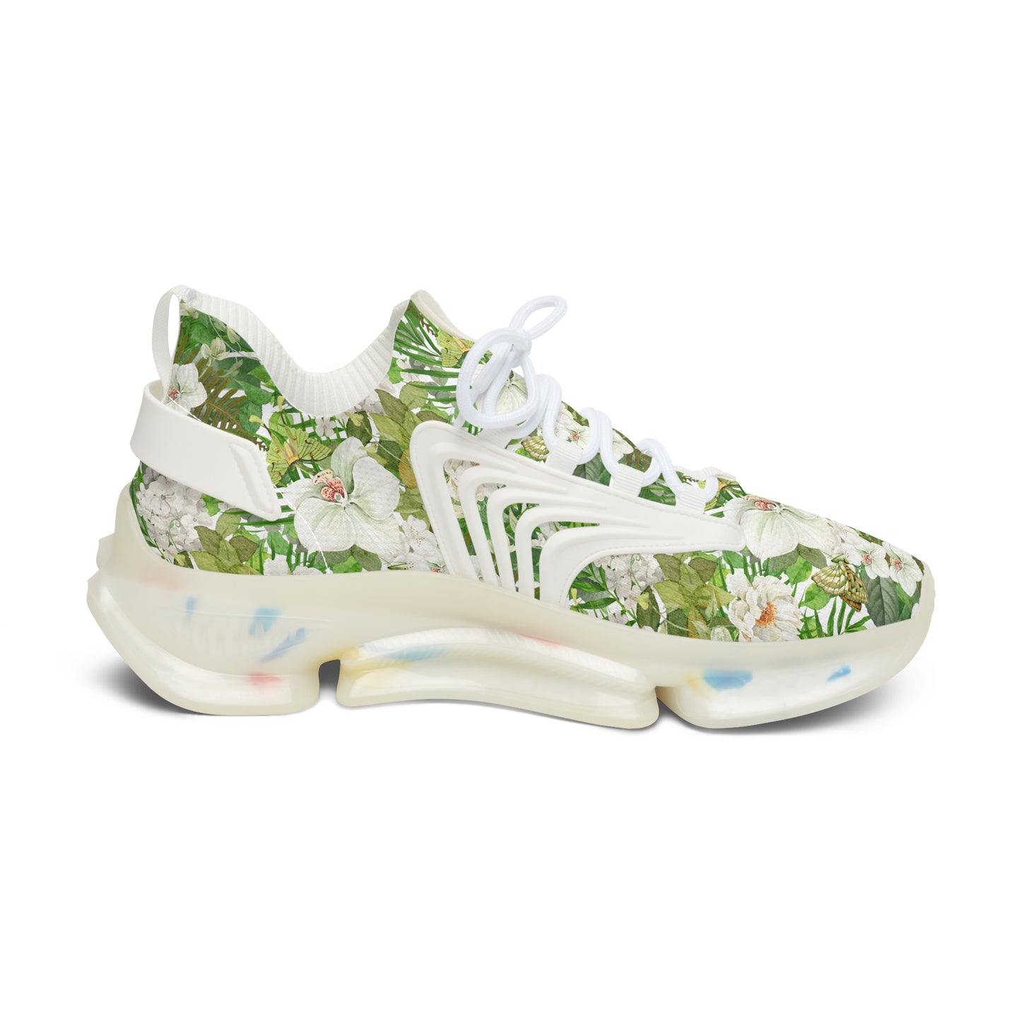 Women's Mesh Sneakers | White Phalaenopsis