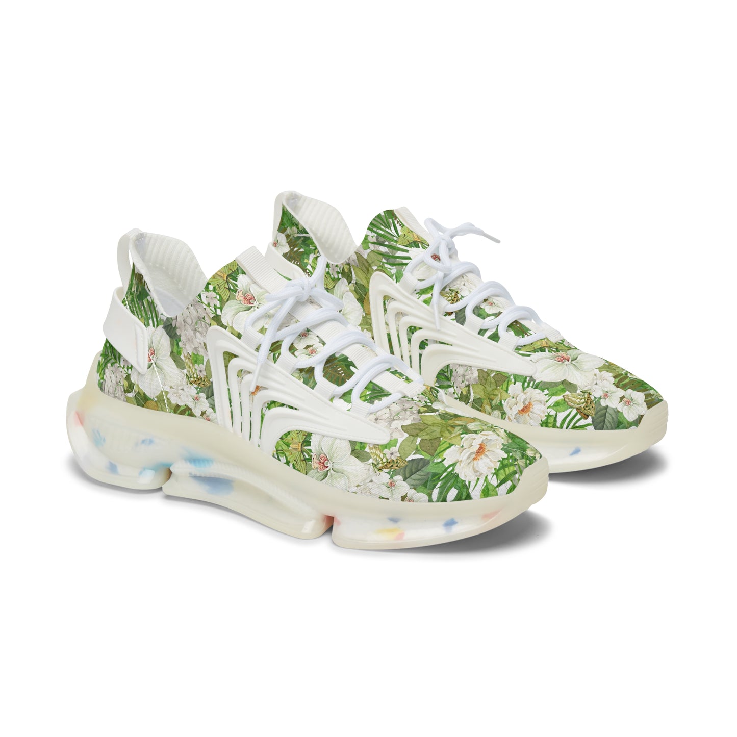 Women's Mesh Sneakers | White Phalaenopsis
