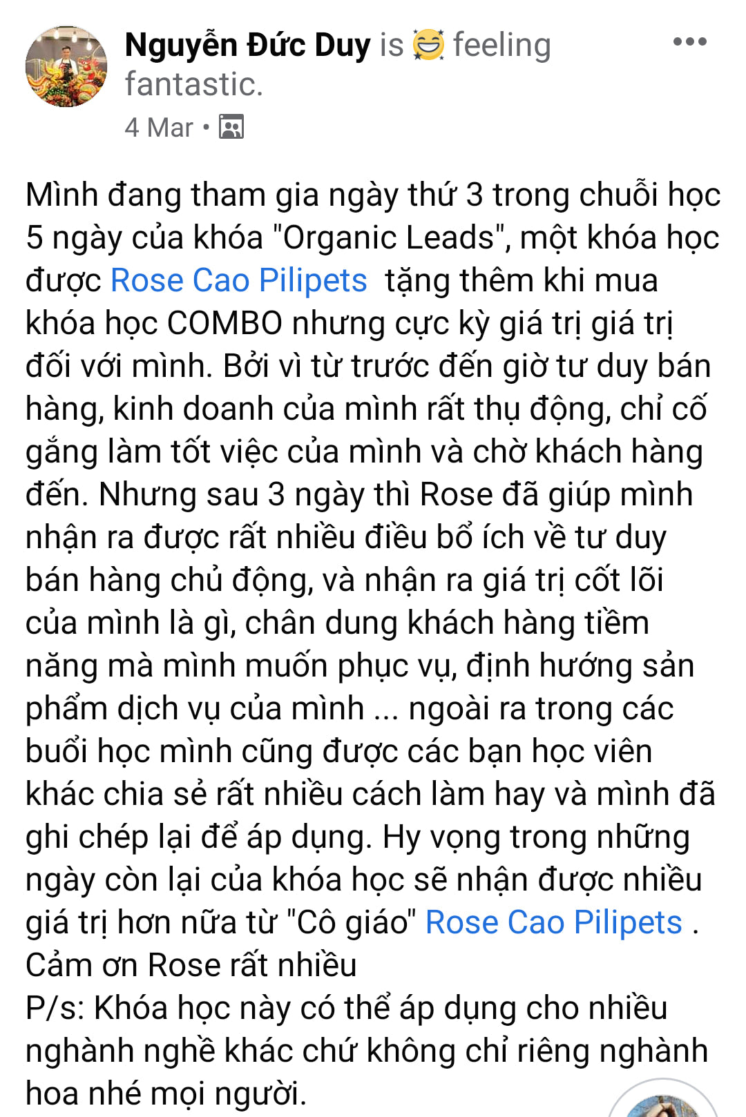 Khóa học Marketing hữu cơ