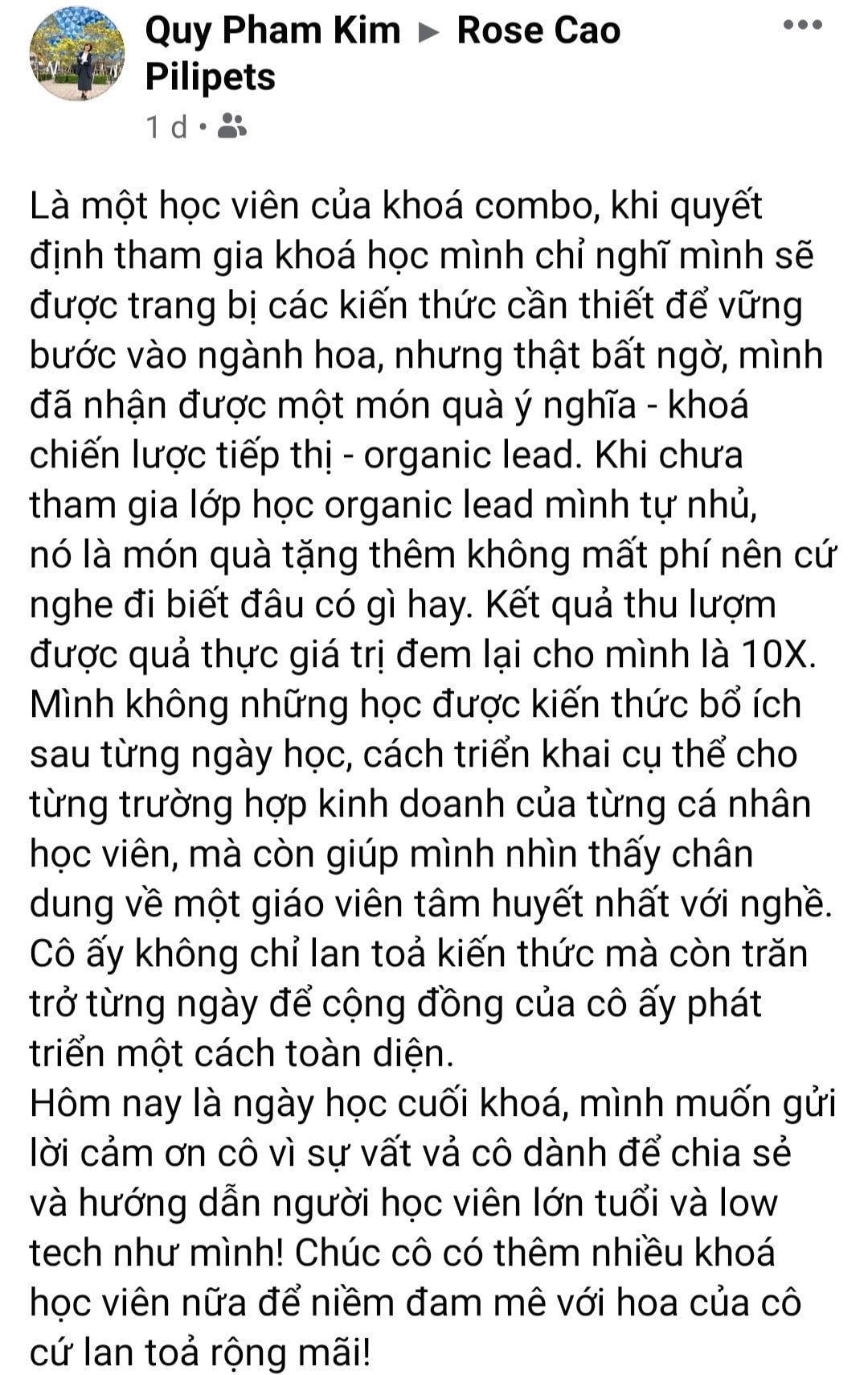 Khóa học Marketing hữu cơ