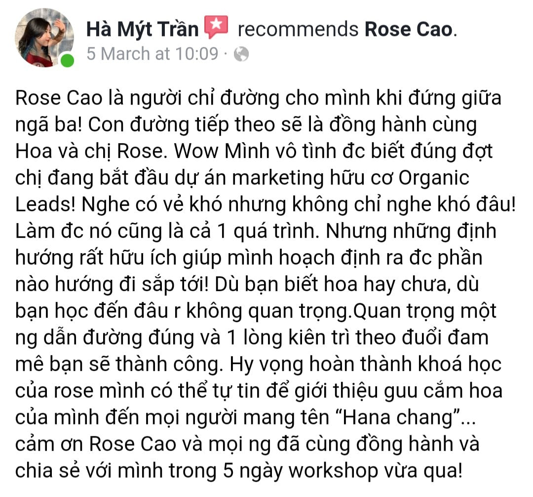 Khóa học Marketing hữu cơ