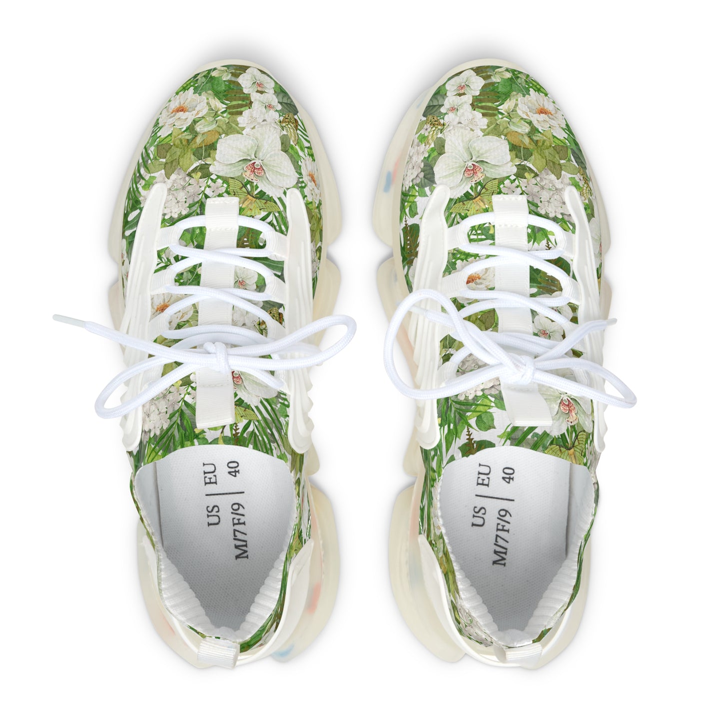 Women's Mesh Sneakers | White Phalaenopsis