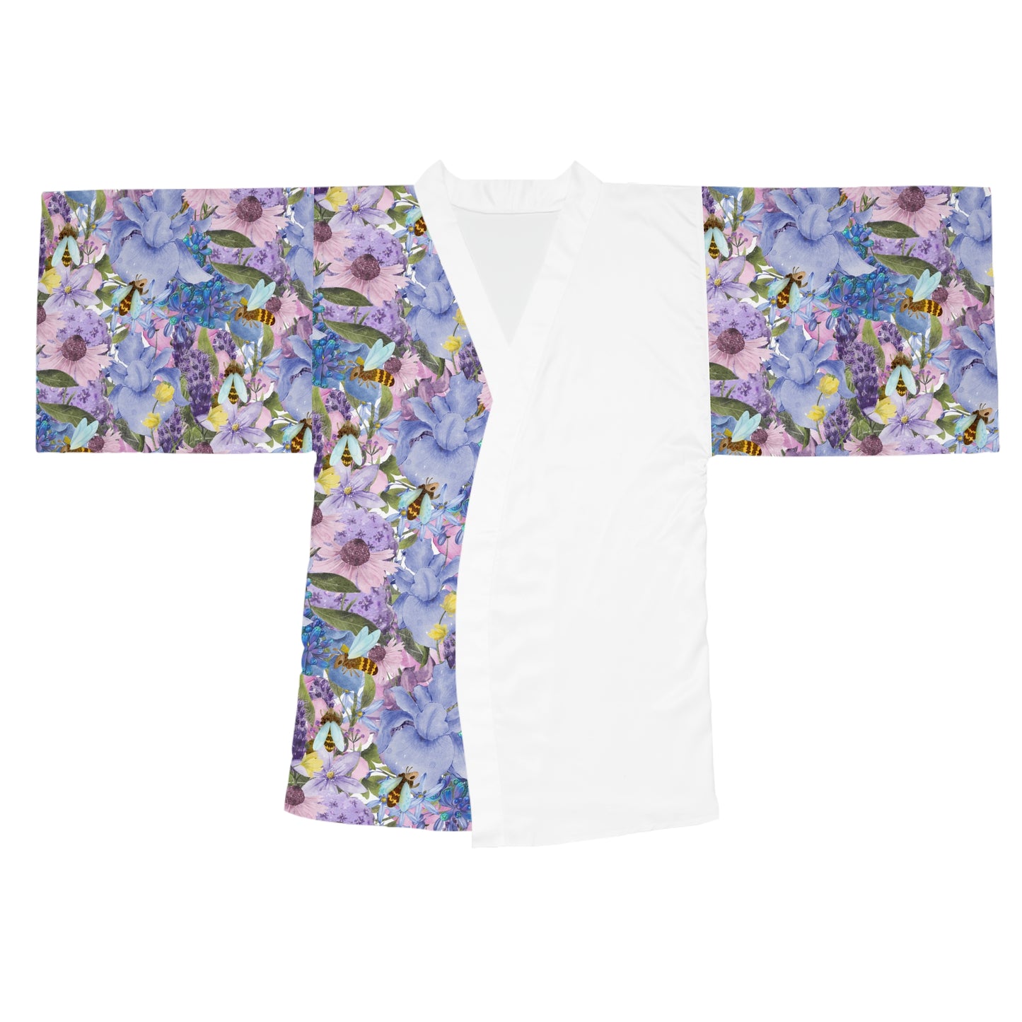 Blue Iris Long Sleeve Kimono Robe (AOP)