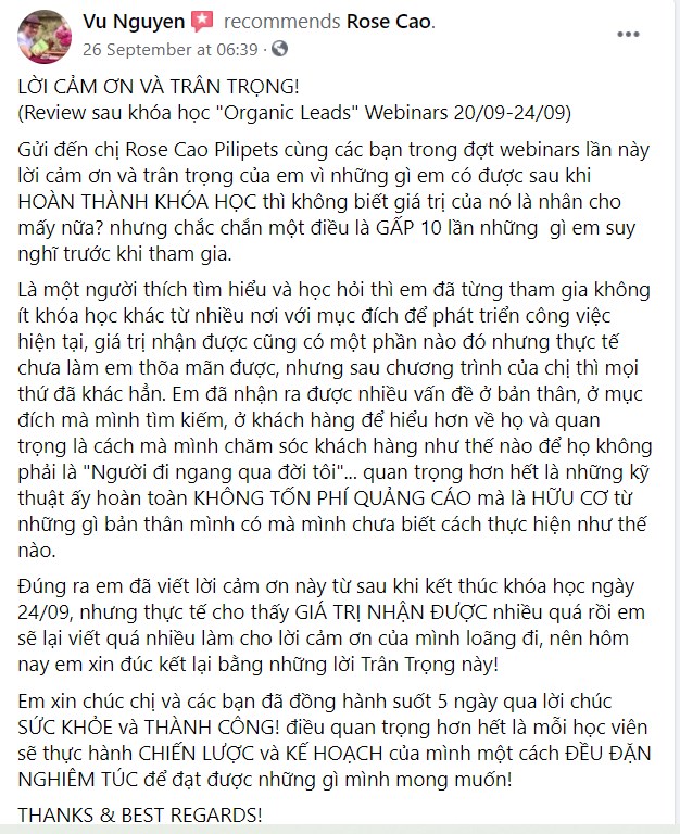 Khóa học Marketing hữu cơ
