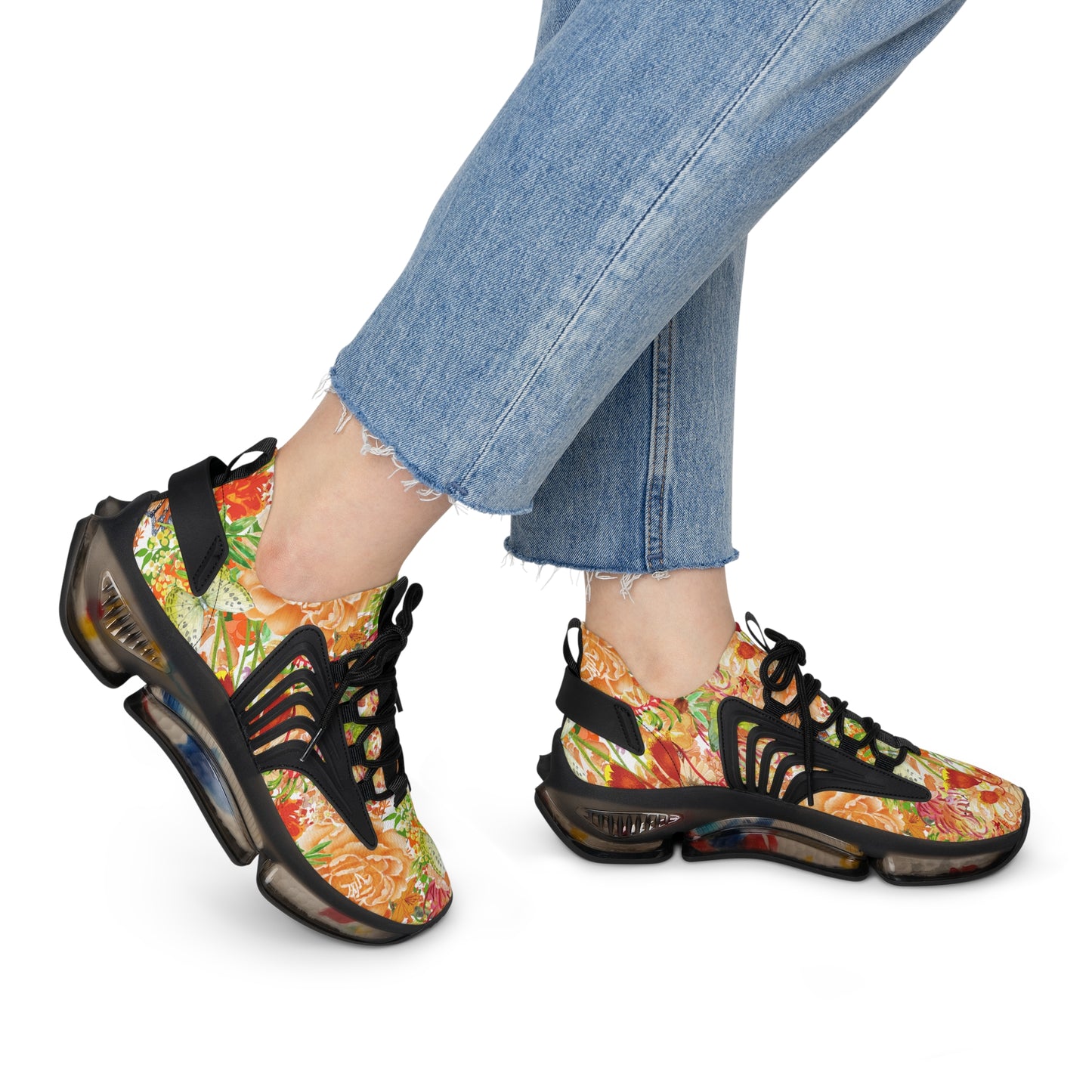 Women's Mesh Sneakers | Orange Roses