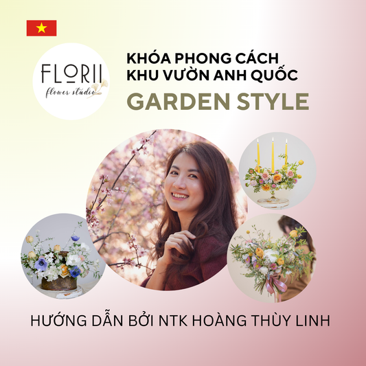 Khóa cắm hoa phong cách Khu vườn Anh Quốc