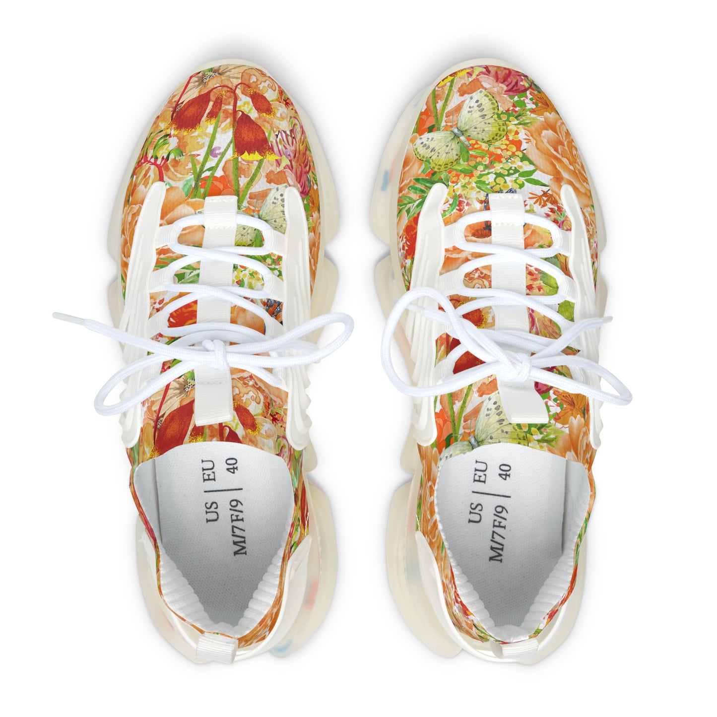 Women's Mesh Sneakers | Orange Roses