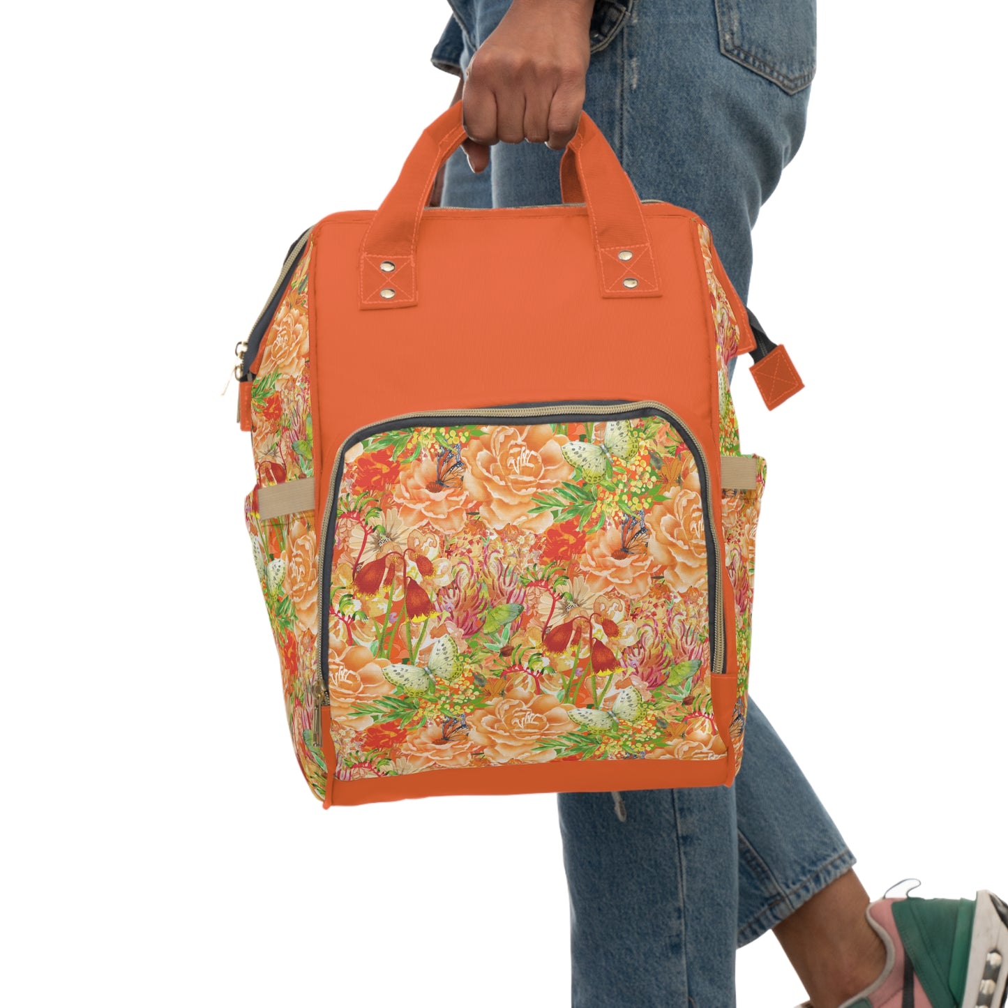 Orange Roses Multifunctional Floral Backpack