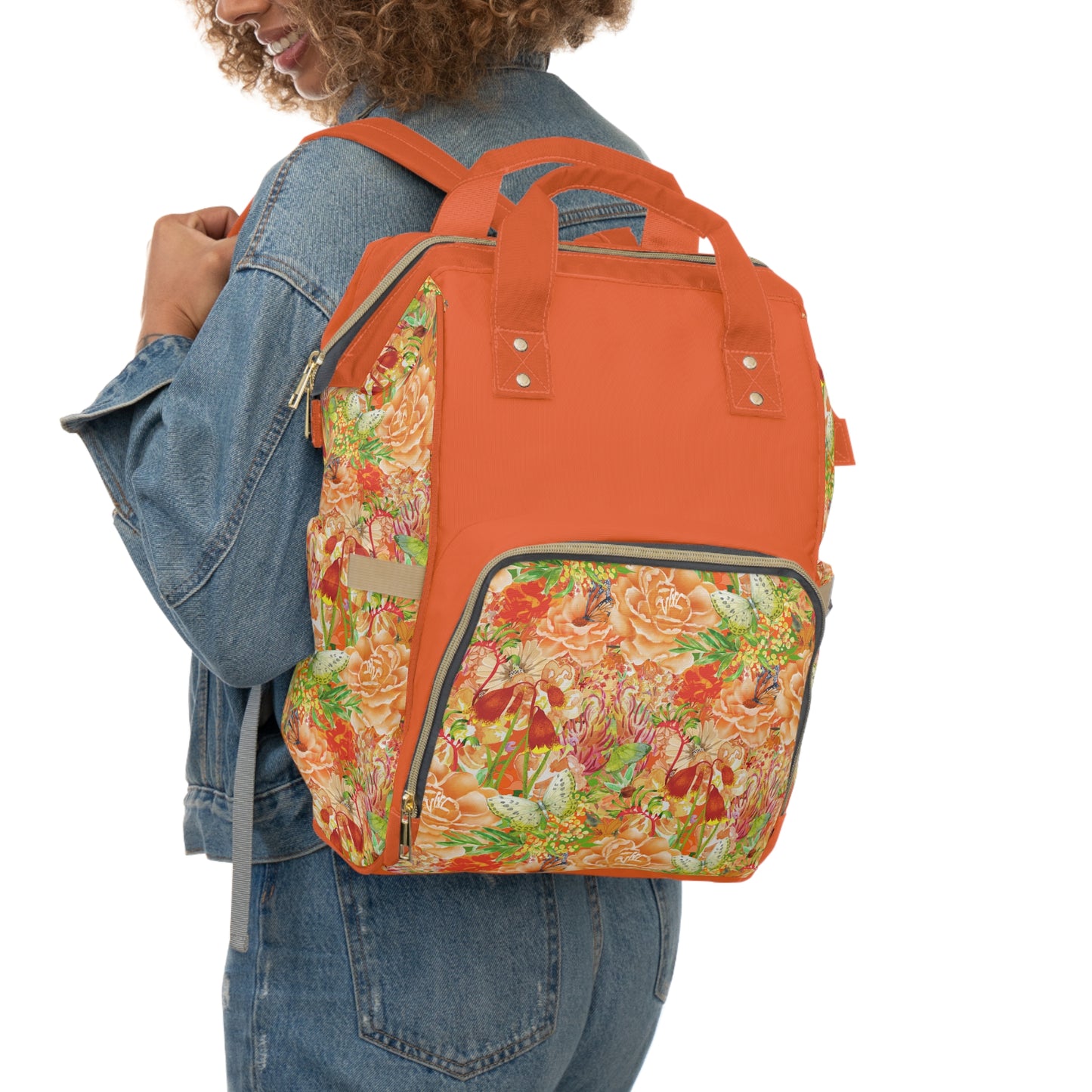 Orange Roses Multifunctional Floral Backpack