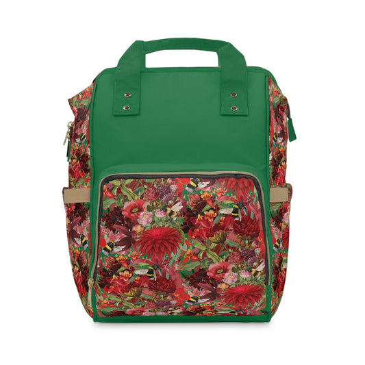 Red Tulips Floral Design Multifunctional Backpack