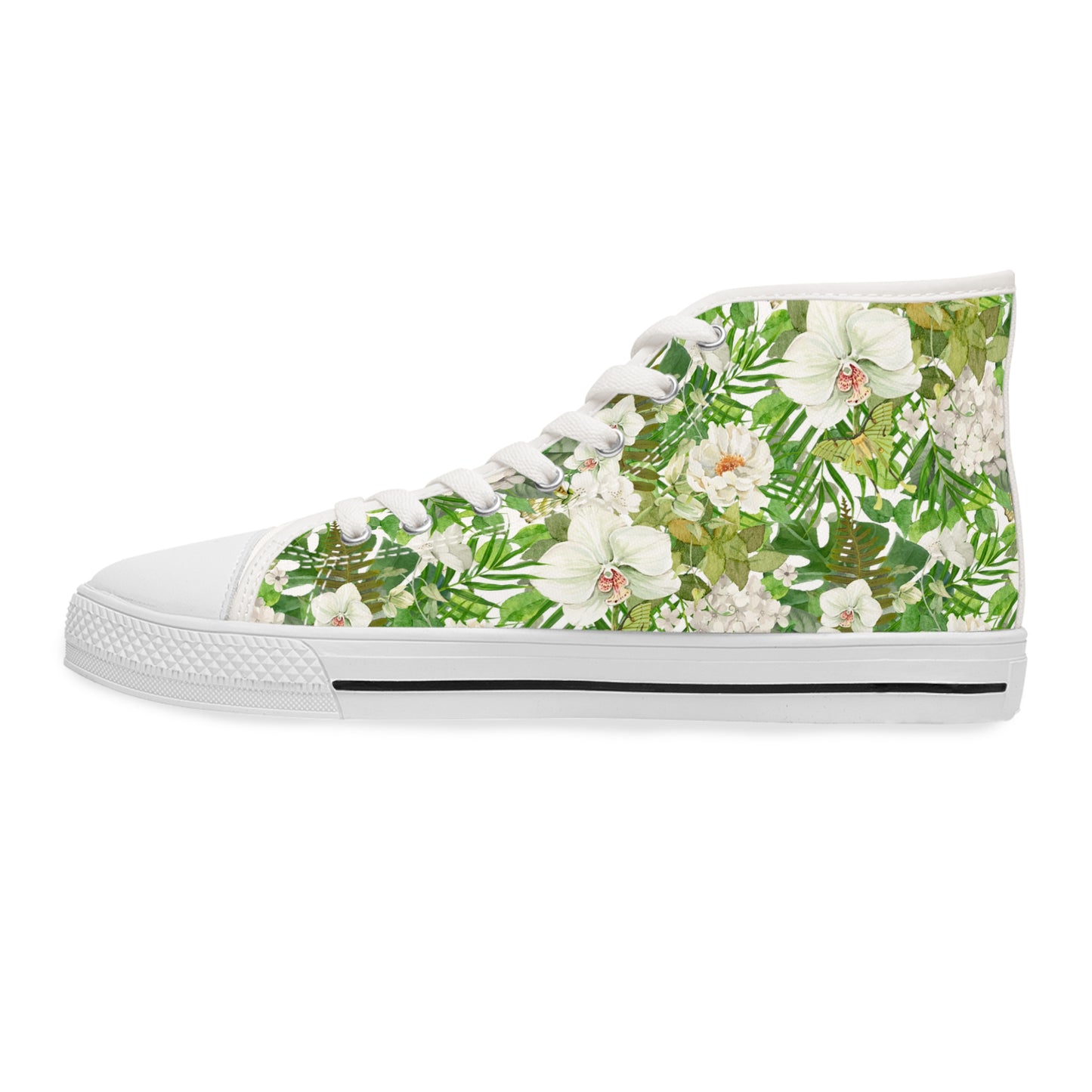 White Phalaenopsis| High Top Sneakers