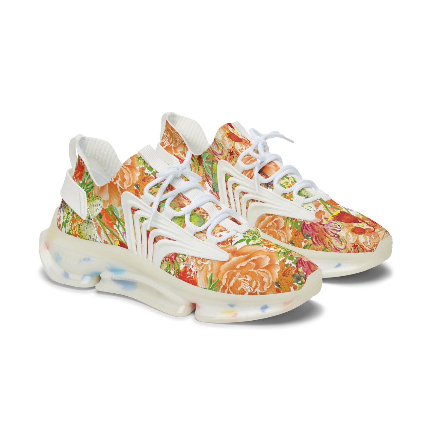 Women's Mesh Sneakers | Orange Roses