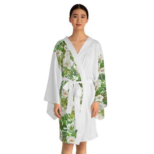 Áo choàng kimono dài tay Phalaenopsis (AOP)