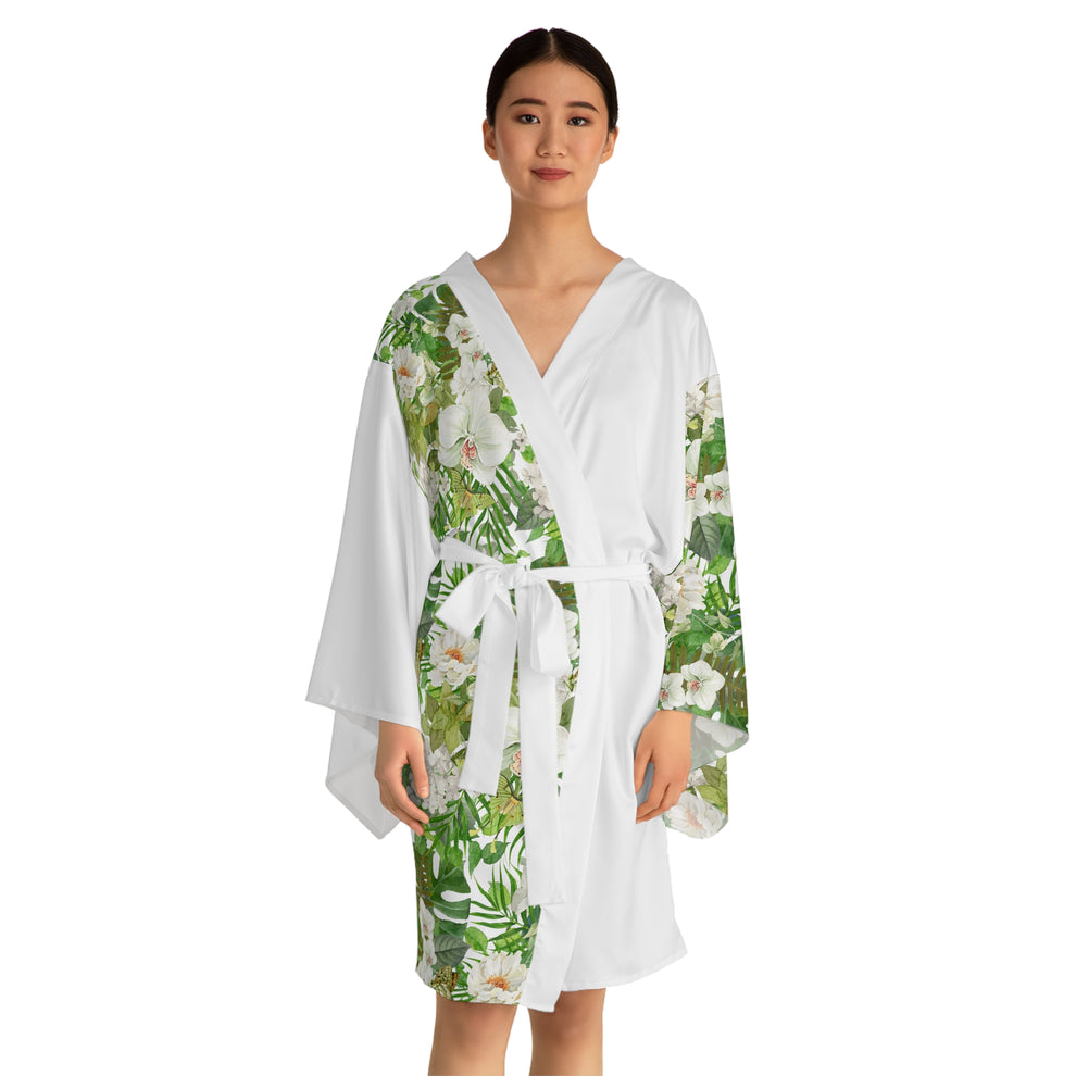 Phalaenopsis Corded Long Sleeve Top and High Waist Shorts Set main image 0